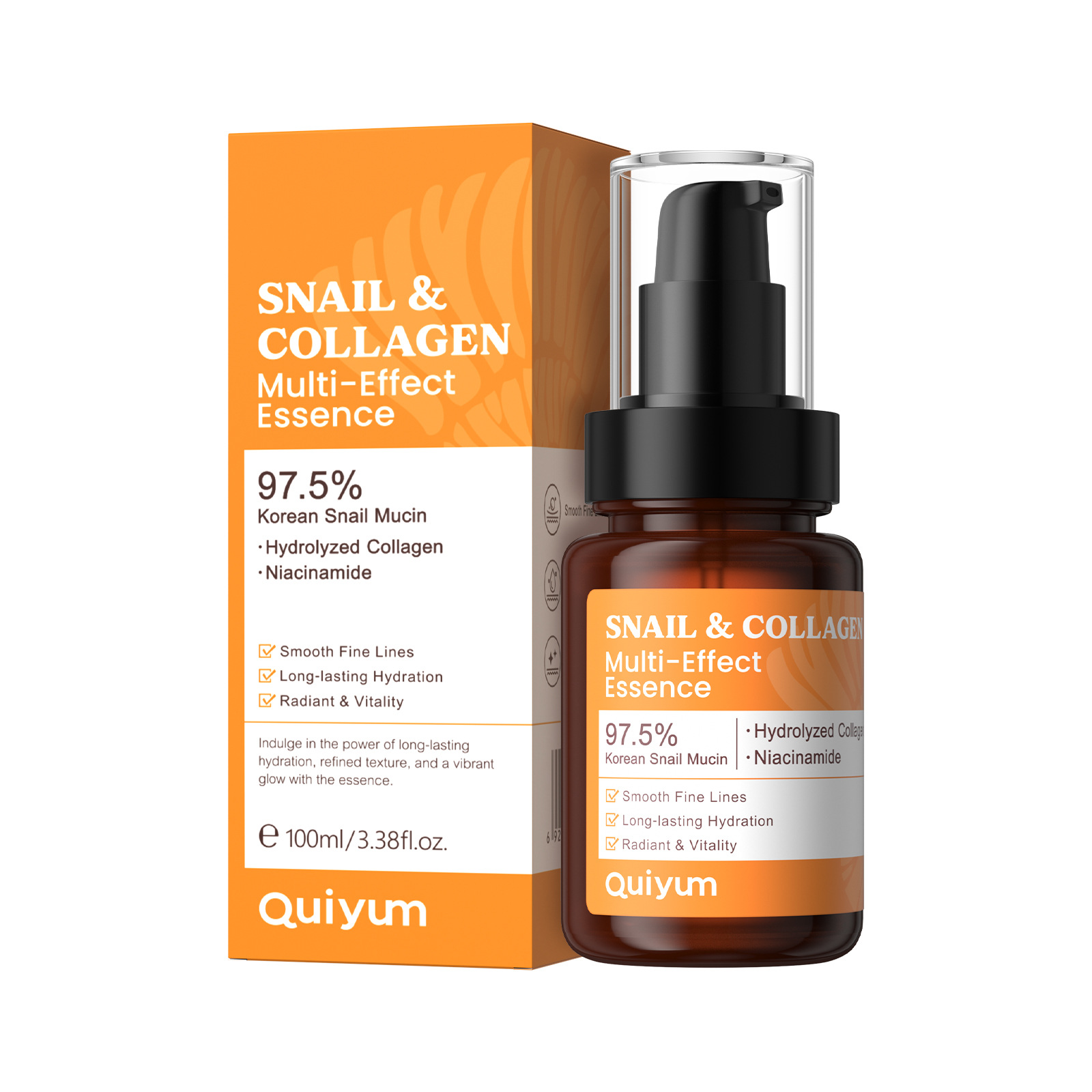 Snail Mucin Essence - QUIYUM 100ml Snail Mucin Multi-Effect Essence,