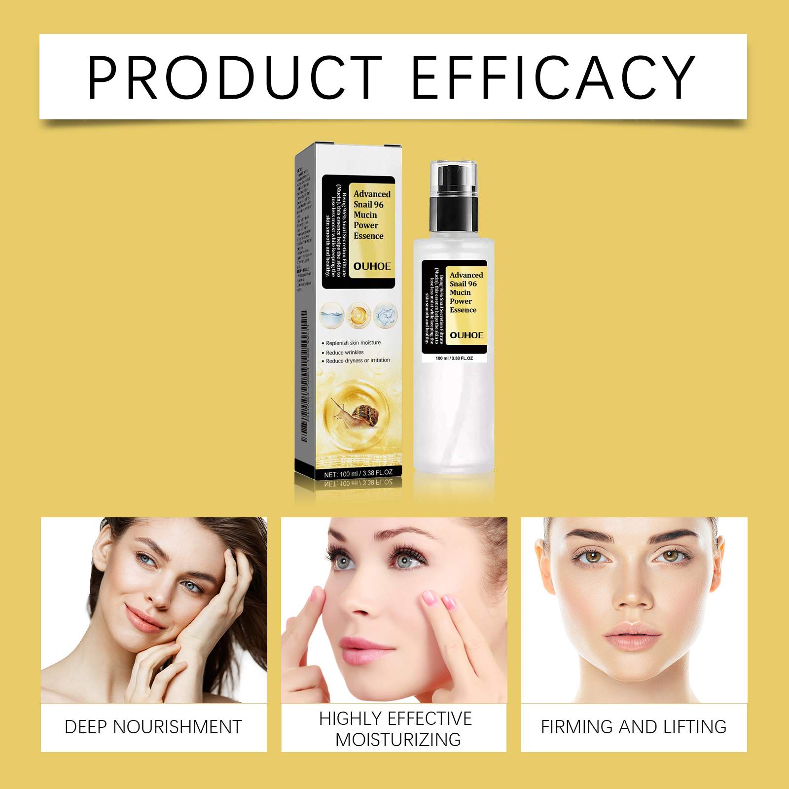 OUHOE Snail 96 Mucin Moisturiz - огляд і ціна Snail Mucin Essence
