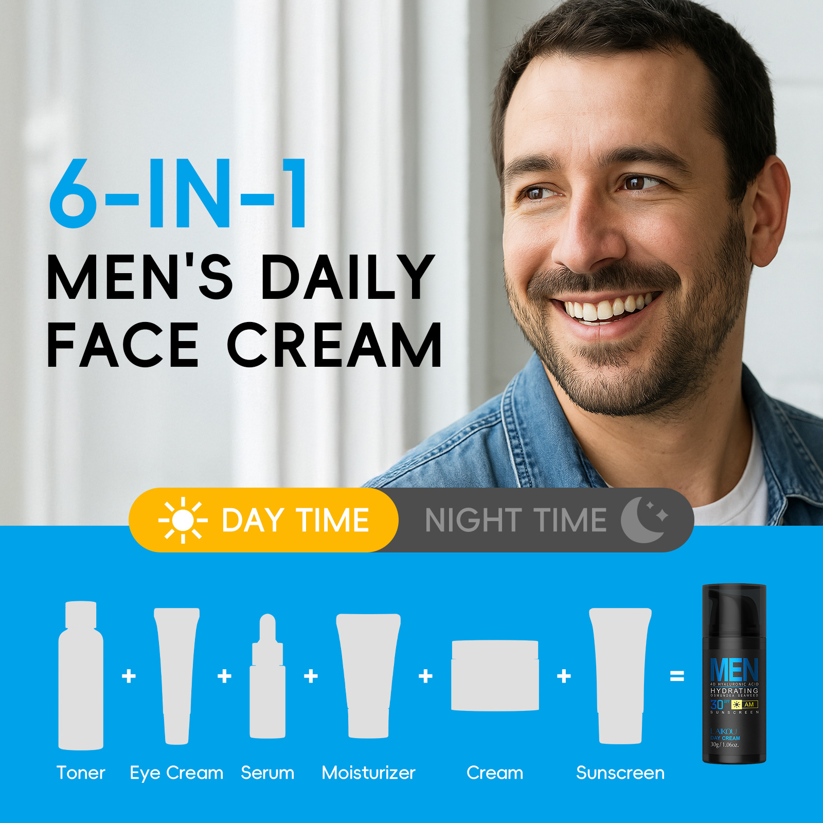 LAIKOU SPF30 Men Face Moisturi - огляд і ціна Skincare Oily Skin