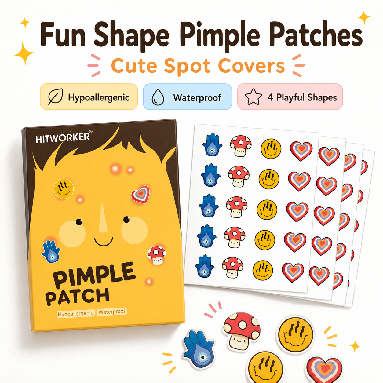100Pcs Cute 4 Shapes Acne Pimp - огляд і ціна Skincare You