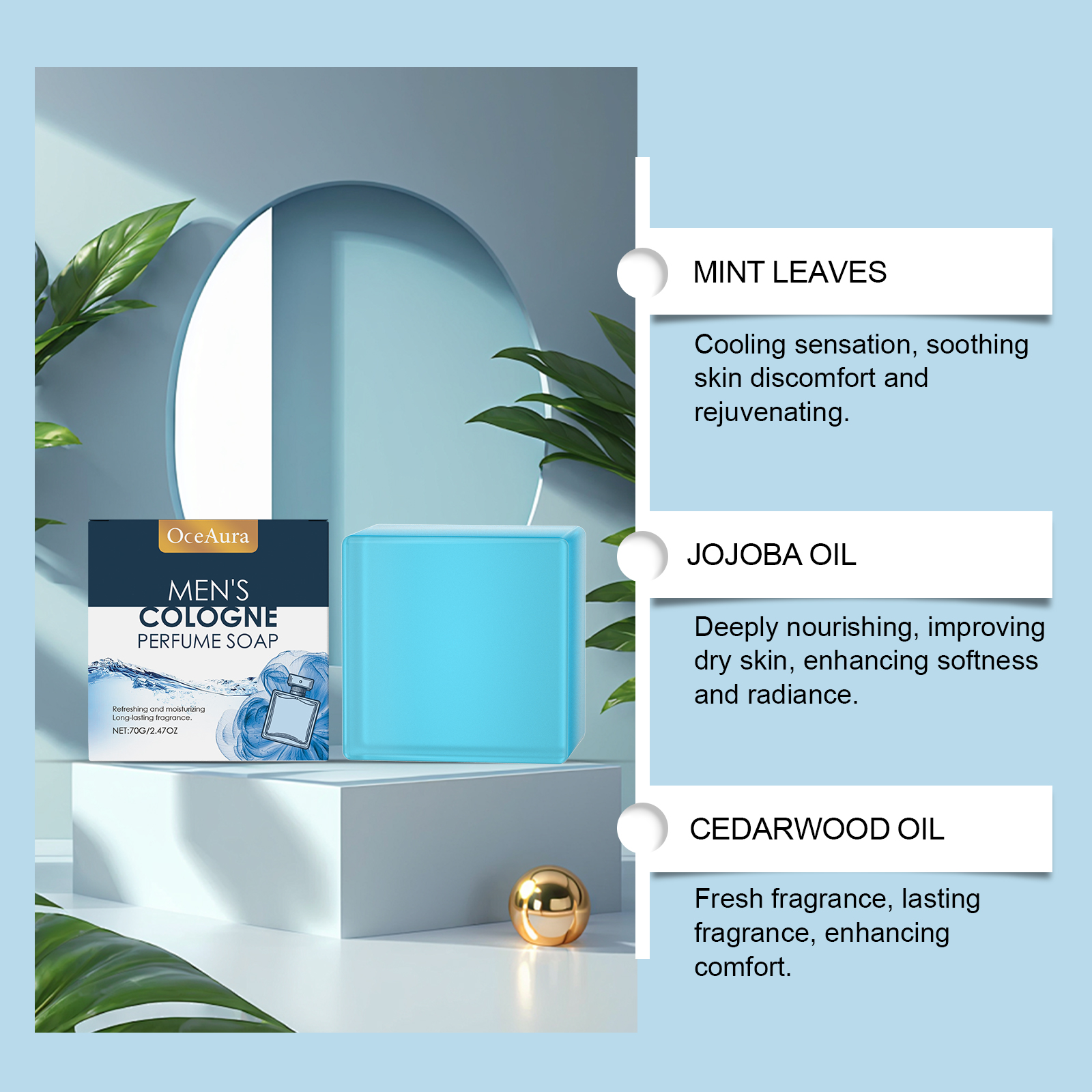 OceAura Men's Perfume Bath Soa - огляд і ціна Skincare Oily Skin